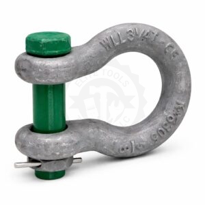 Bow Shackle With Green Pin – Heavy Duty Galvanized Steel, Wll 3/4 Ton | Lifting & Rigging